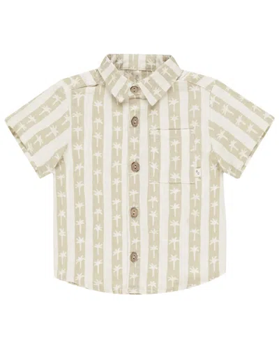 Rylee + Cru Collective Kids' Collared Linen-blend Shirt In Multi