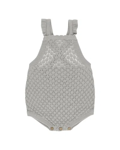 Rylee + Cru Collective Kids' Crochet Romper In Gray