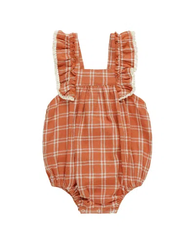Rylee + Cru Collective Kids' Maya Linen-blend Romper In Orange