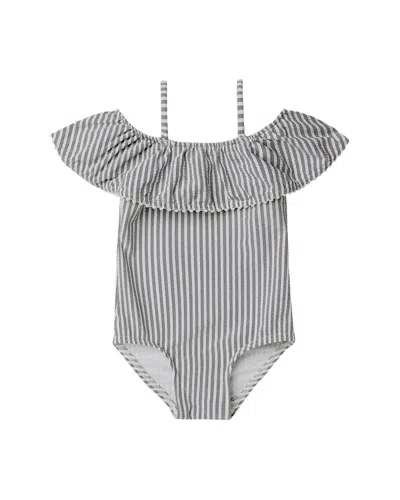 Rylee + Cru Collective Kids' Off-the-shoulder One-piece In Gray