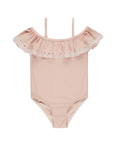 Rylee + Cru Collective Kids' Off-the-shoulder One-piece In Neutral