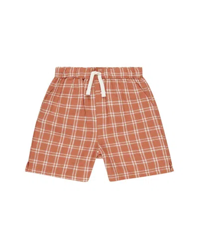 Rylee + Cru Collective Kids' Perry Linen-blend Short In Brown