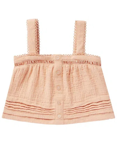 Rylee + Cru Kids' Collective Pleat Tank In Neutral