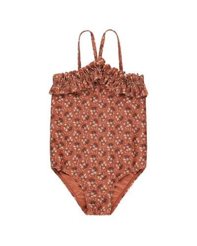 Rylee + Cru Collective Kids' Ruched One-piece In Multi