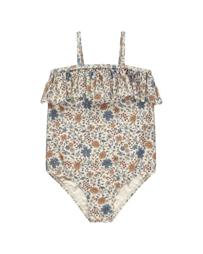 Rylee + Cru Collective Kids' Ruffle One-piece In White