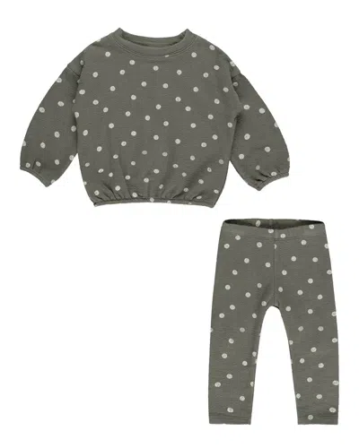 Rylee + Cru Collective Kids' Spongey Knit Set In Green