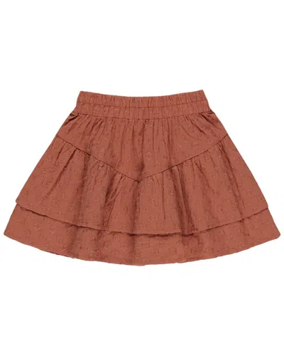 Rylee + Cru Collective Kids' Tiered Mini Skirt In Brown