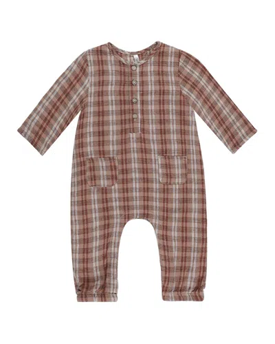 Rylee + Cru Collective Kids' Woven Linen-blend Jumpsuit In Brown