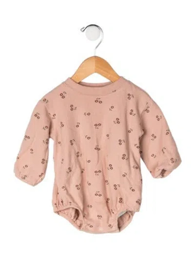 Pre-owned Rylee + Cru Babies' Cotton All Over Print Onesie In Pink