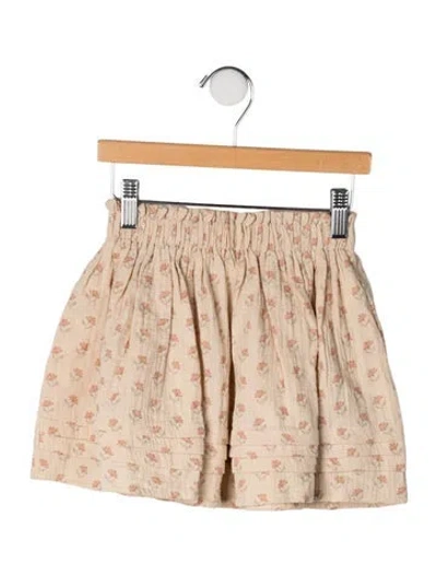 Pre-owned Rylee + Cru Kids' Cotton All Over Print Skirt In Neutrals
