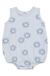 Rylee + Cru Cotton Bubble Romper In Blue