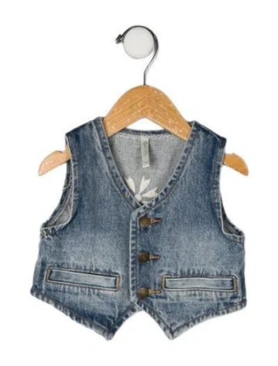 Pre-owned Rylee + Cru Babies' Cotton Denim Vest In Blue