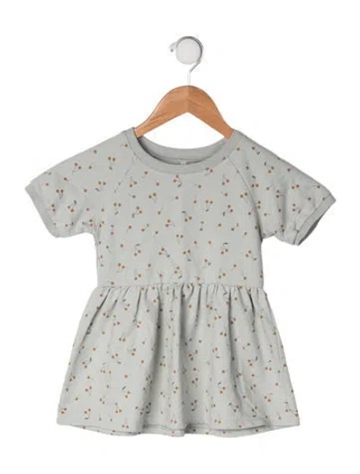 Pre-owned Rylee + Cru Babies' Cotton-blend All Over Print Dress In Green