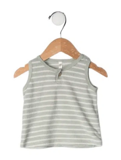 Pre-owned Rylee + Cru Babies' Cotton-blend Striped Set In Green