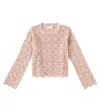 RYLEE + CRU CROCHET COTTON SWEATER