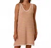 Rylee + Cru Crochet Tank Mini Dress In Pink Stripe In Pink
