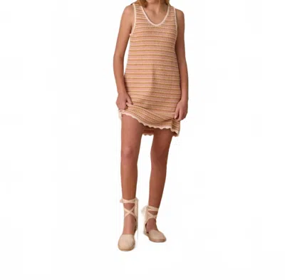 RYLEE + CRU CROCHET TANK MINI DRESS IN PINK STRIPE