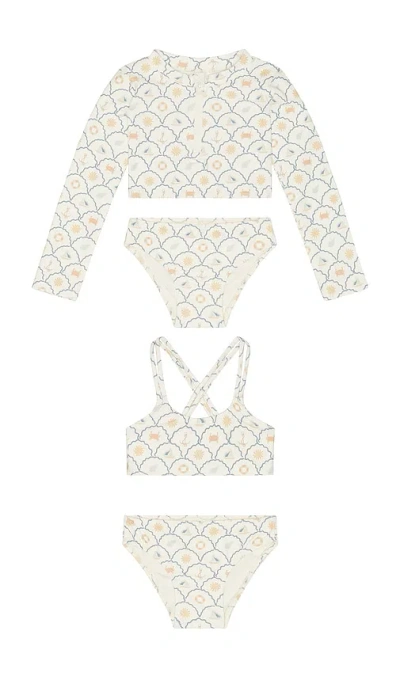 Rylee + Cru Crop Rashguard Set In Brown