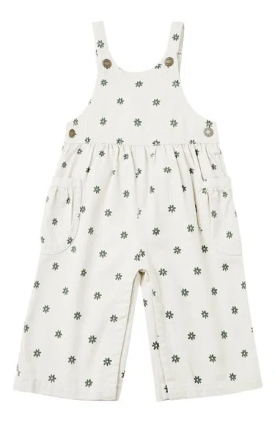 Rylee + Cru Babies'  Daisy Cotton Denim Overalls In Multi