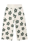 Rylee + Cru Daisy Print Wide Leg Pants In White