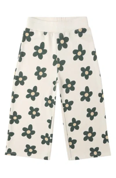 Rylee + Cru Babies'  Daisy Print Wide Leg Pants In White