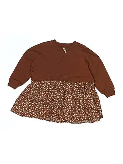 Pre-owned Rylee + Cru Kids' Dress In Brown