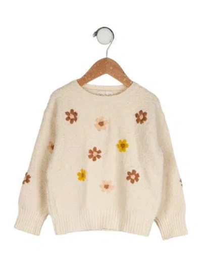Pre-owned Rylee + Cru Babies' Embroidered Sweater In Neutral