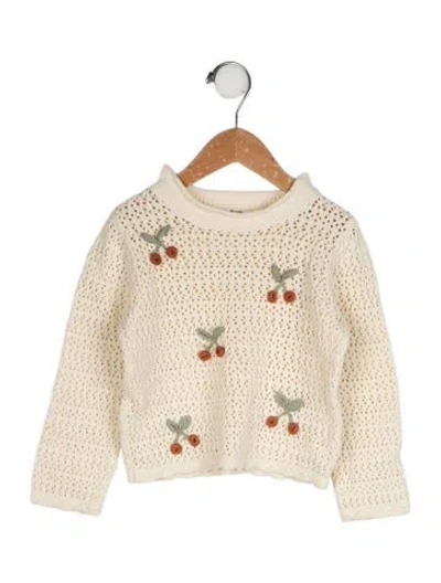 Pre-owned Rylee + Cru Babies' Embroidered Sweater In Neutral