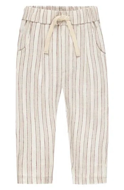 Rylee + Cru Babies'  Ethan Print Linen Blend Pants In Gray