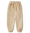 Rylee + Cru Faux Fur Sweatpants In Beige