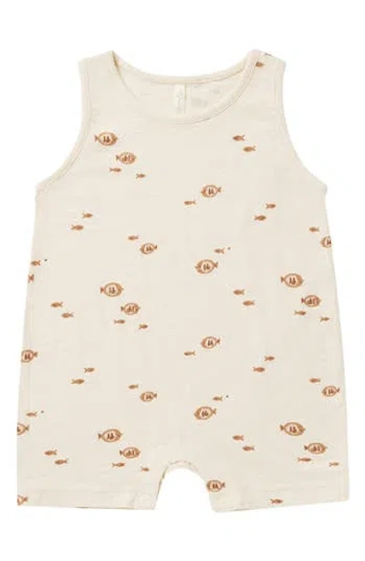Rylee + Cru Babies'  Fish Print Cotton Tank Romper