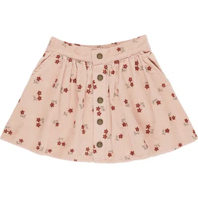 Rylee + Cru Babies'  Floral Exposed Button Miniskirt In Multi