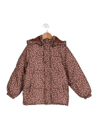 Pre-owned Rylee + Cru Kids' Floral Jacket In Brown