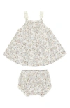 Rylee + Cru Floral Trapeze Top & Bloomers In Ivory
