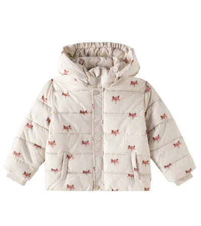 Rylee + Cru Kids' Foxes Hooded Jacket In Stone