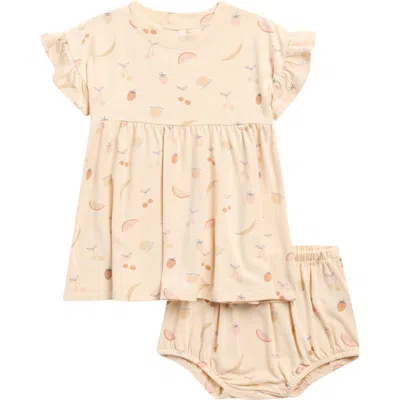 Rylee + Cru Fruit Babydoll Dress With Bloomers In Brown