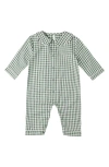Rylee + Cru Gingham Cotton Blend Romper In Green