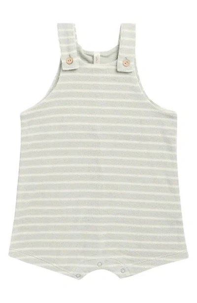 Rylee + Cru Babies'  Gio Stripe Terry Romper In Green