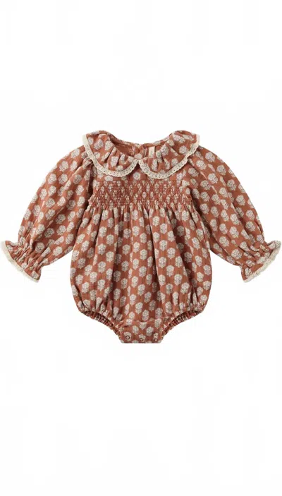 Rylee + Cru Kids' Girl's Callie Romper In Pink In Brown