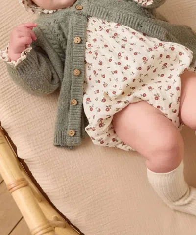 Rylee + Cru Kids' Girl's Mae Holly Cardigan In Forest In Green