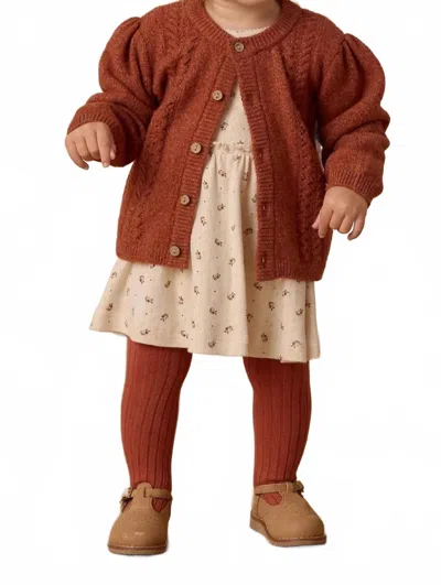 Rylee + Cru Kids' Girl's Quincy Mae Holly Cardigan In Cranberry In Brown
