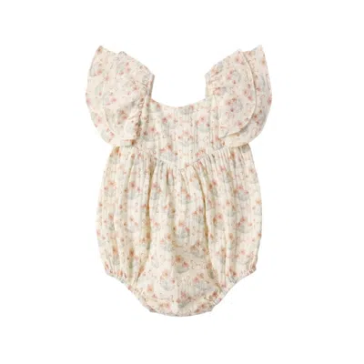 Rylee + Cru Kids Maya Romper In Bloom In Pink