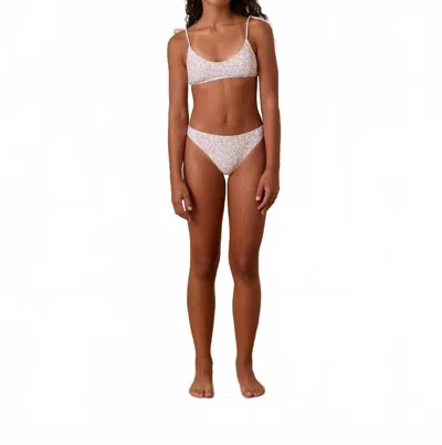 Rylee + Cru Kids' Girls' Alba Bikini Set In Ivory/lemons In Pink
