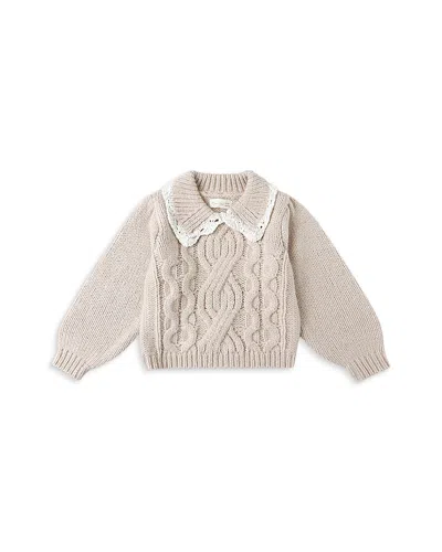Rylee + Cru Girls' Alice Sweater - Little Kid In Neutral