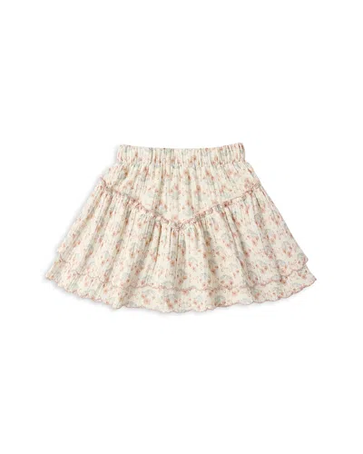 Rylee + Cru Girls' Blossom Tiered Mini Skirt - Little Kid, Big Kid In Neutral