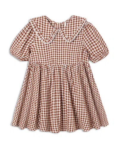 Rylee + Cru Girls' Camille Check Dress - Little Kid In Brown