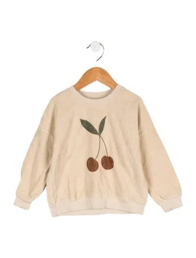 Pre-owned Rylee + Cru Babies' Girls' Cherry Graphic Sweatshirt In Neutral