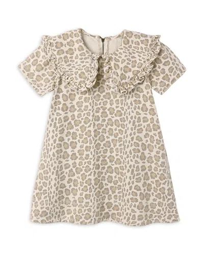 Rylee + Cru Girls' Collared Leopard Print Denim Mini Dress - Little Kid In Neutral