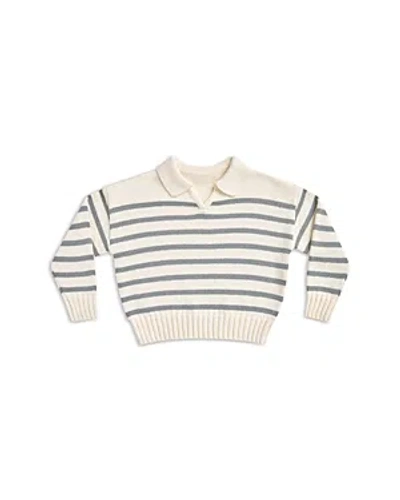 Rylee + Cru Girls' Collared Striped Sweater - Little Kid In Ivory