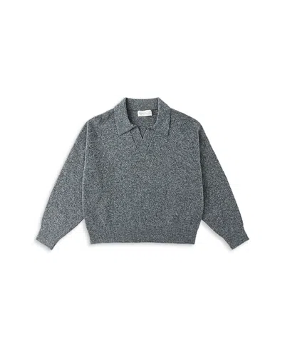 Rylee + Cru Girls' Collared Sweater - Little Kid In Gray